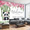 1Pcs Panda Bamboo Pink Roses Decoration Background Backdrop Decorations For Photo Studio Photo Booth Party
