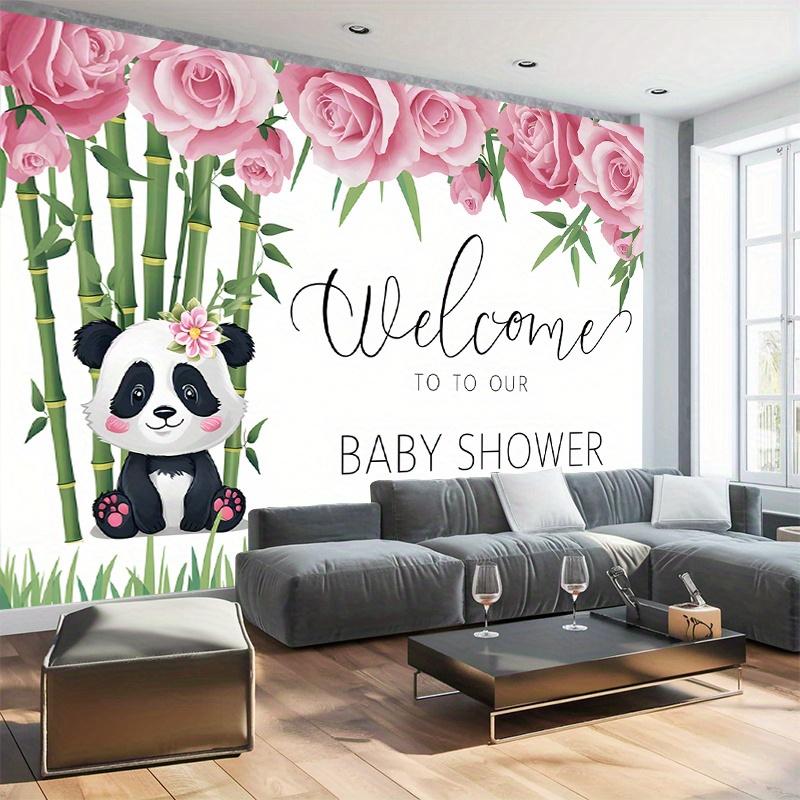 1Pcs Panda Bamboo Pink Roses Decoration Background Backdrop Decorations For Photo Studio Photo Booth Party