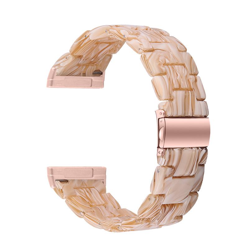

Watch Band for Fitbit Versa 4/Sense 2,20mm Resin Watchband Stainless Steel Buckle Replacement Strap Silk White