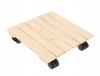 Wooden Plant Pot Stand with Wheels, for Flowers, 35 X 35 X 7.5 Cm