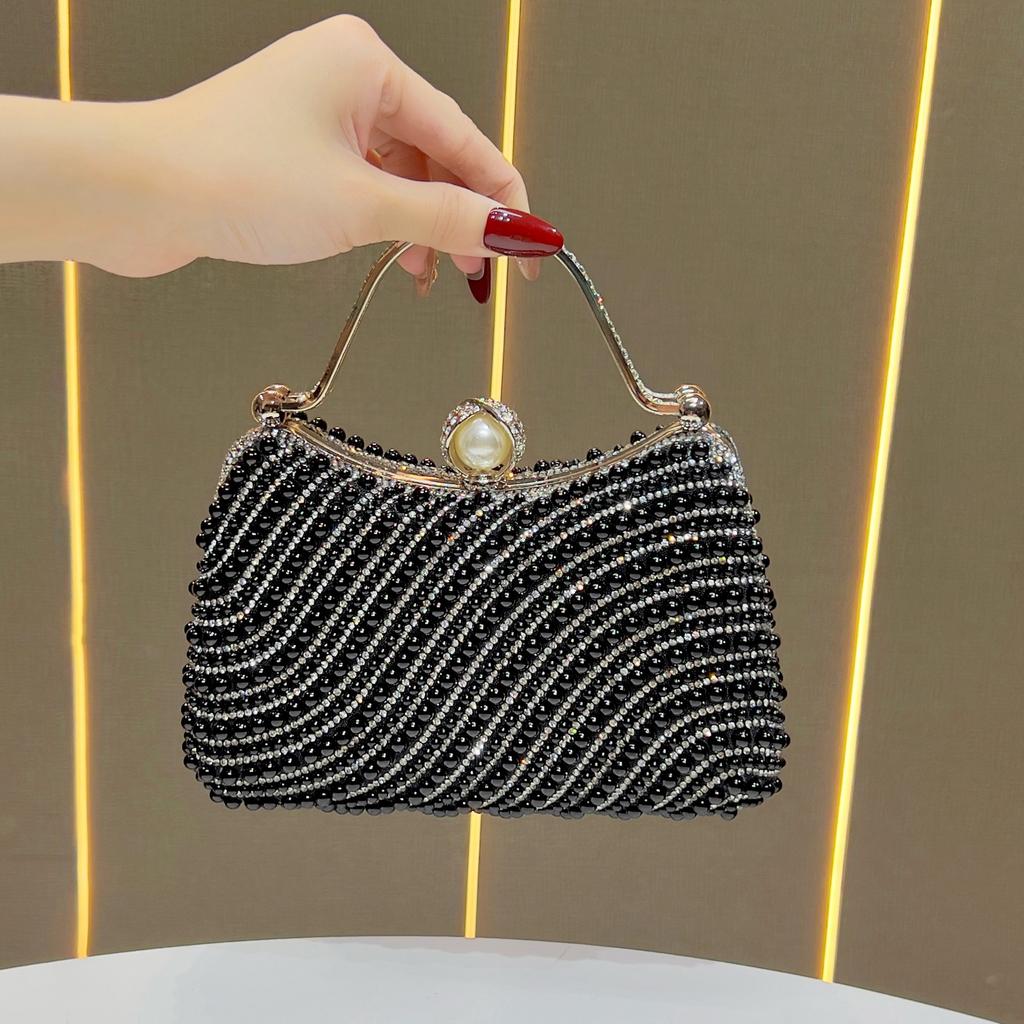 Handheld Dinner Bag, High-end Fashionable Crossbody Bag, Elegant Diamond-encrusted Chain Bag, Handbag
