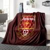 Arsenal Football Club Crest Flannel Blanket, Soft Polyester, Modern Design, All-Season for Camping, Travel, Gifts for Holidays or Birthdays