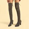Fashion Winter Over The Knee Women Boots 2024 New Stretch Fabrics High Heel Slip On Shoes Pointed Toe Long Boots Women Thigh High Boots