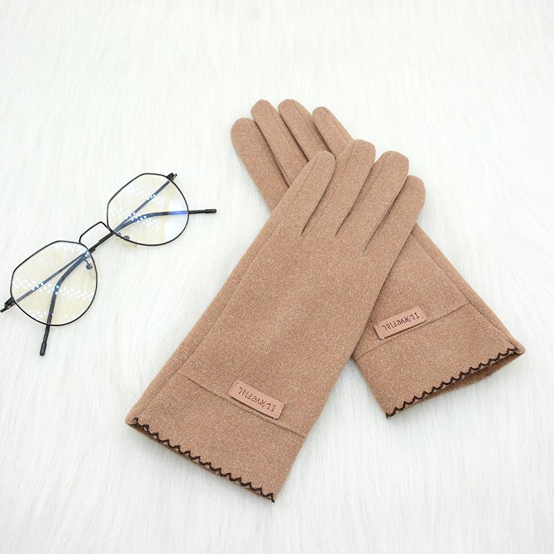 Fashion Lady Gloves Women Winter Vintage Touch Screen Full Finger Cycling Driving Keep Warm Windproof Female Glove Mittens