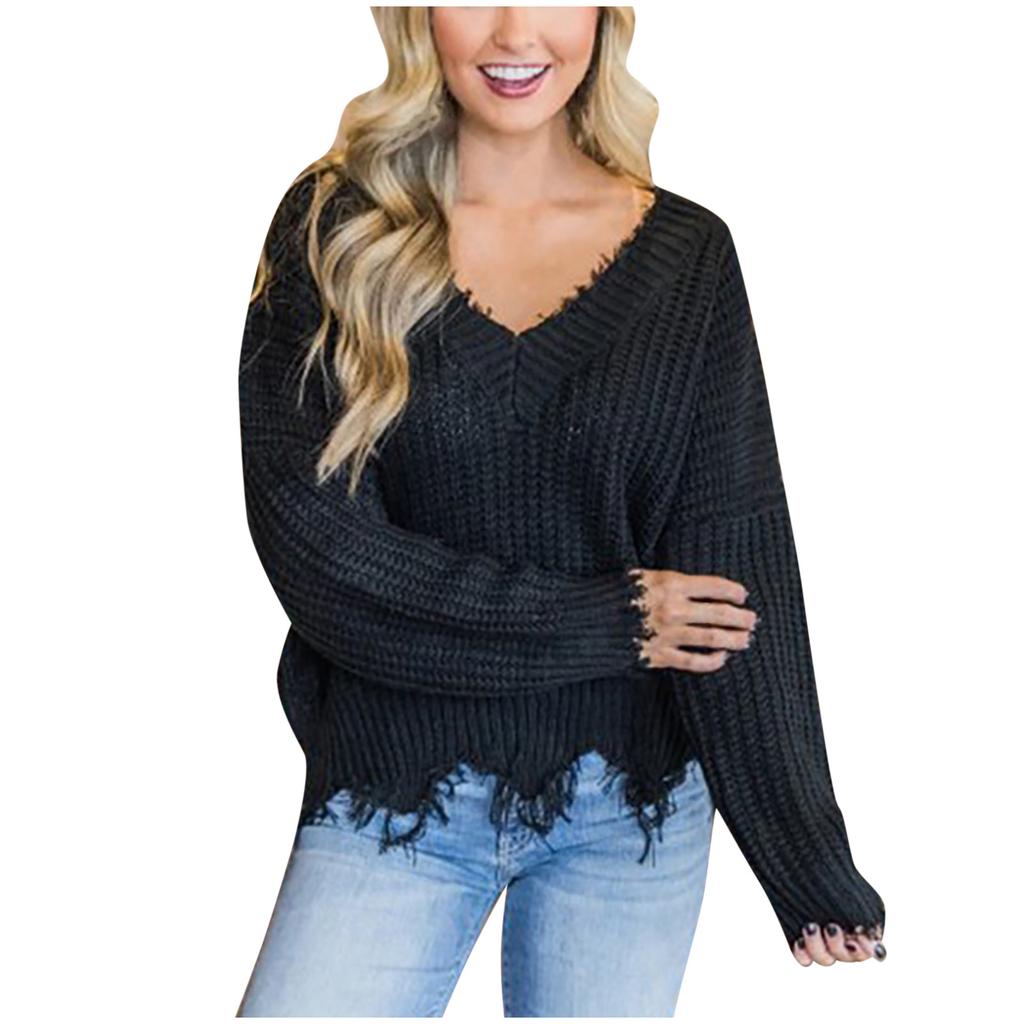 Womens Casual Knitted Pullover Sweater Long Sleevel Tops Blouse Sweater