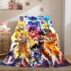 1pz Coperta in Flanella con Stampa Son Goku, Alta Qualità per Tutte le Stagioni, Decorazione per la Casa, Calore e Comfort, Perfetta per Regali di Natale