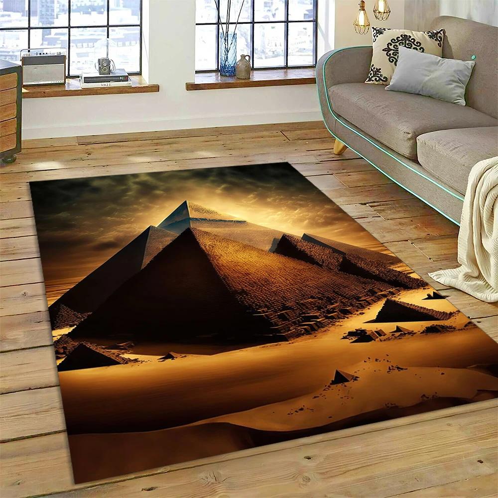 Ägyptische Pyramide Berühmte Architektur Teppich Teppich für Zuhause Wohnzimmer Schlafzimmer Sofa Fußmatte Dekor, Kinderbereich Teppich Rutschfeste Bodenmatte