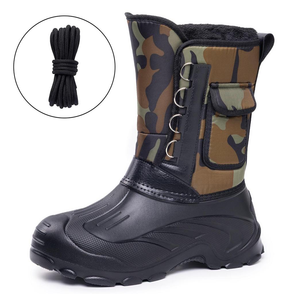 Men's High-Top Cotton Snow Boots – New Winter Style, Plus Velvet, Waterproof, Non-Slip, Slip-On.