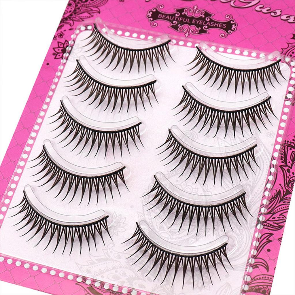 Wet Tip False Eyelashes A Shape Black 9 11mm Mixed C Curl Full Strip False Eyelashes For Women Party Makeup