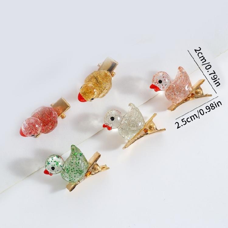 10PCS Duckling Hair Clip Colorful Hairpins Safe Resin Hairpin Cartoon Headwear Kids Girls Party School Hair Ornaments