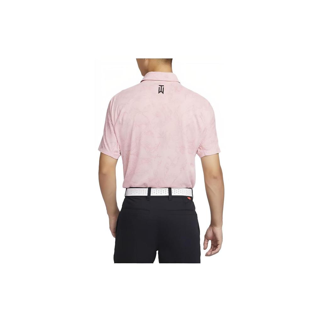 Nike Dri-FIT ADV Logo Print Breathable Jacquard Short Sleeve Polo Men Tops Oxford-Pink DZ5381-601