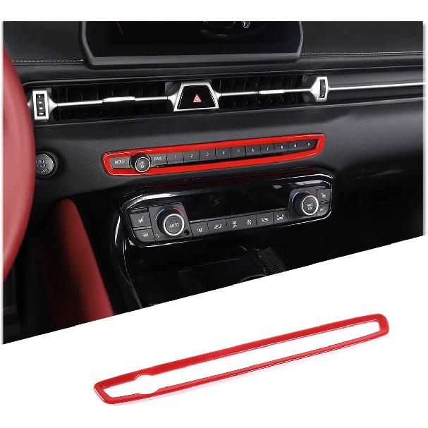 Center Console Volume Knob Trim Frame Compatible with Toyota Supra GR A90 A91 MK5 2019-2026, ABS Volume Switch Knob Decorative Frame (Carbon Fiber красный