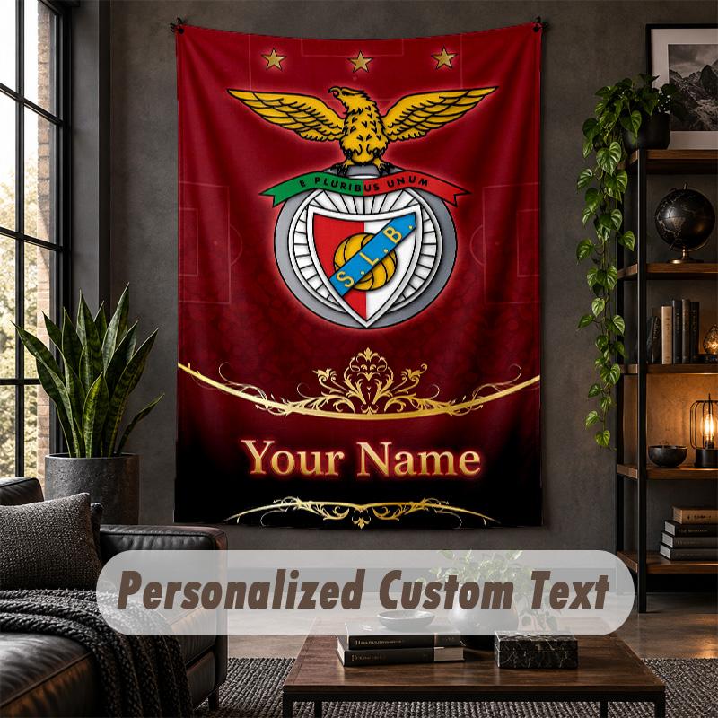 Wandbehang Benfica FC Druck Benutzerdefinierter Name Text Wandbehang Heimdekoration