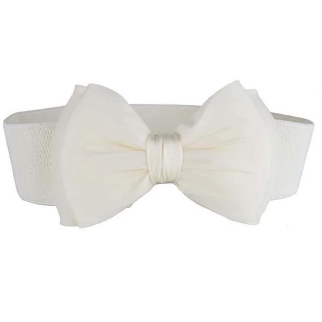 Été Élégant Doux Grand Nœud Ceinture Élastique Large Robe Stretch Nouveaux Ceintures de Créateur pour Femmes Vintage Filles Ceinture Cinch