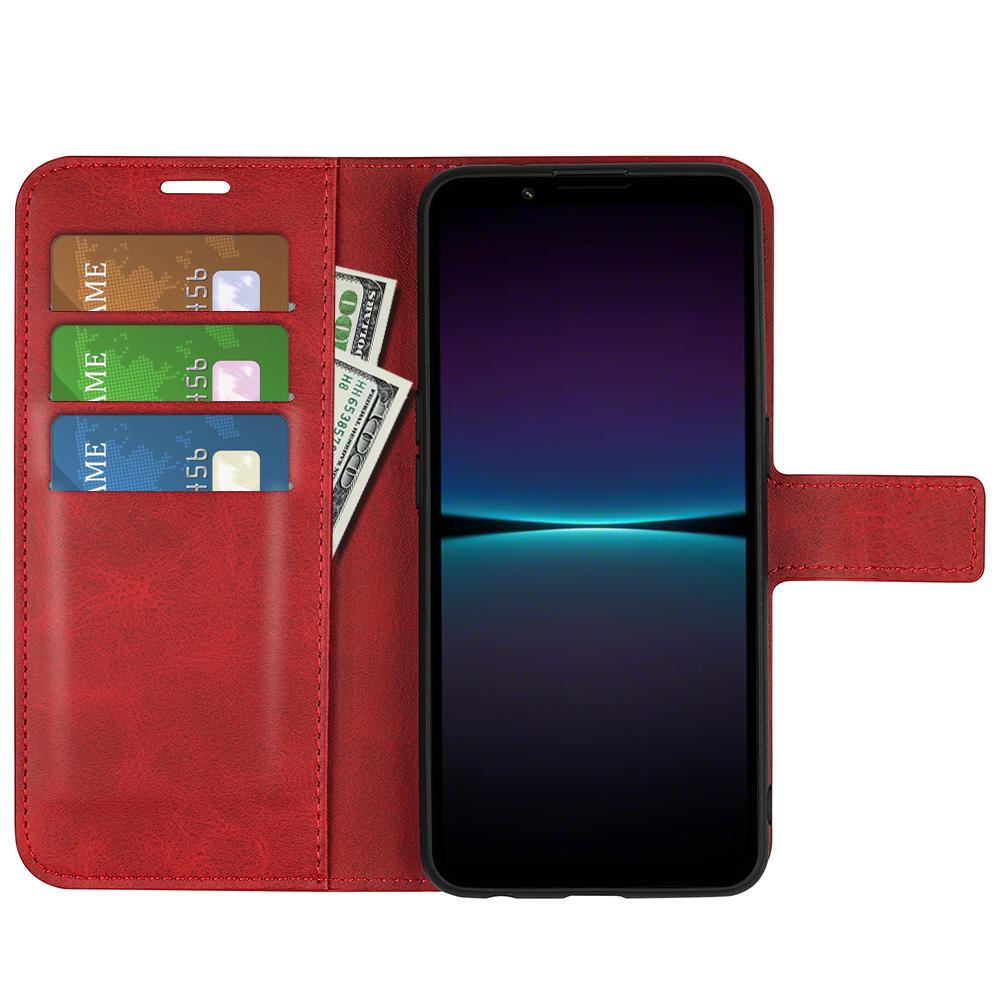 For Sony Xperia 1 VI Case Calf Texture Wallet PU Leather Flip Folio Phone Cover