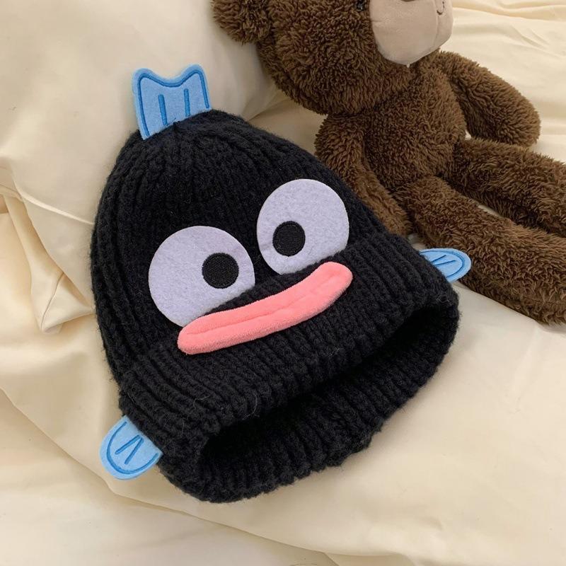 Cartoon Funny Cute Ugly Fish Knitted Winter Beanies Cap Women Warm Soft Autumn Hat Outdoor Ski Cap Men Gift