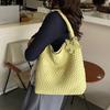 New Women's Bag Fashionable Hand-woven Large Shopping Bag Tote Bag Portable Shoulder Bag