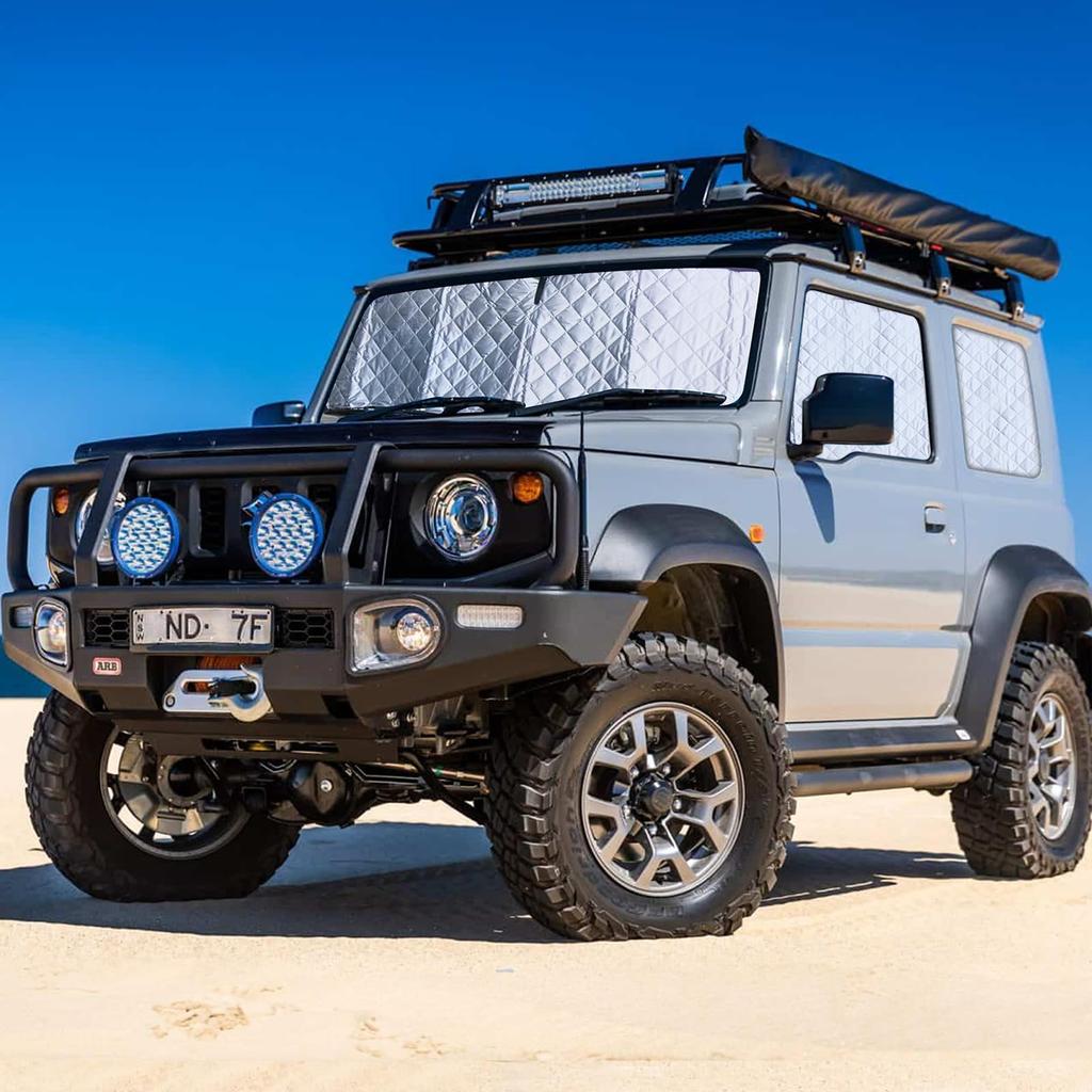 6 PSC Jimny Izolace Tepla Sluneční Teplo Světlo Vysoké UV Snadno Kompatibilní s Jimny Plné Auto Sluneční Clona Sluneční Clona, Design Specifický pro Vozidlo, Sluneční Clona,