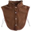 Brown/Polka Dots Shirt Detachable Collor for Mens and Women Lapel Stand Button Fake Collar Female Casual Sweater False Collar
