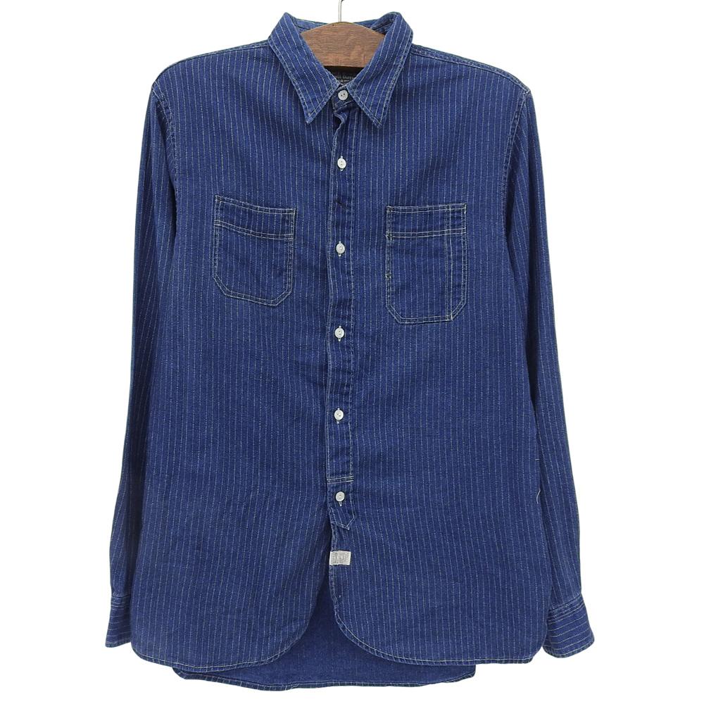 RRL Men's Striped Wabash Shirt, Indigo, Size M Tops M IndigoUsed