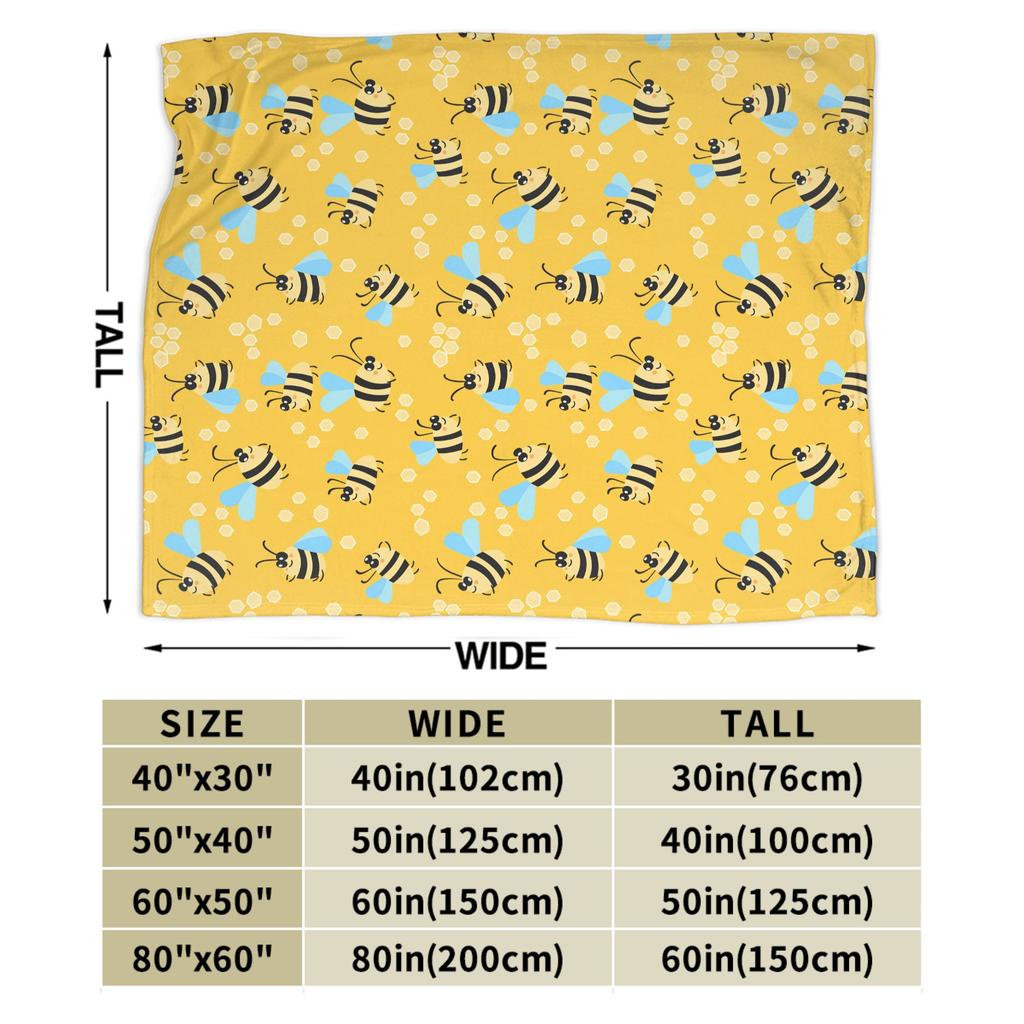 Bee in honeycomb and flowers Blankets Quality Super Soft  Bedding Throws Spring Travel Home Decor Funny Bedspread