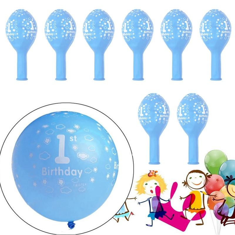 20pcs Baby Number 1 Printed Boy Girl Ballons Decor Party First Birthday New 1st