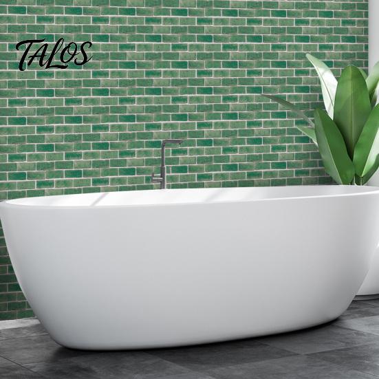 Oil Proof Wall Stickers for Bathroom 5Pcs Vintage Brick Tile Stickers, Waterproof Oil‑Proof Wallpaper, Peel Removable Backsplash Rental &