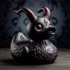 Wewnętrzna Statua Kaczki Gotycka Rzeźba Punkowa Figurka Zwierzęca Statuetki z Żywicy Dekoracja Biurka Kolekcjonerskie Figurki Kaczka Szatana Blat
