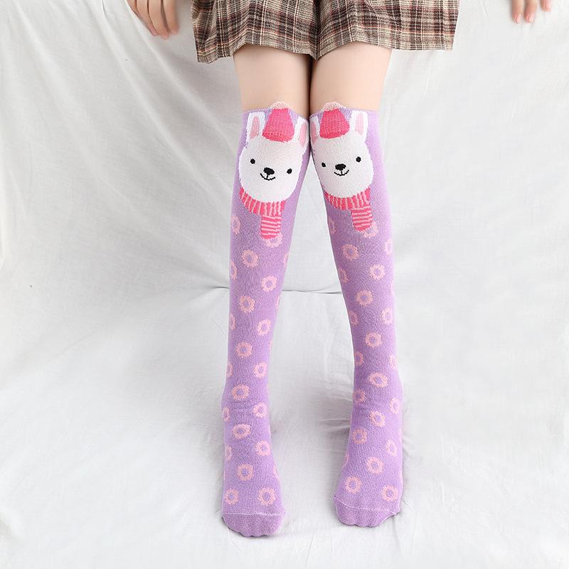 Autumn Style 3D Animal Cartoon Over-the-Knee Cotton Socks for Girls and Babies