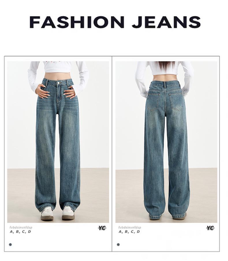 Women's Retro High-Waisted Wide-Leg Jeans