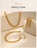 Boucles d'oreilles pendantes maille chaîne pour femmes, Boucles d'oreilles maillon long, Bijoux Hiphop minimalistes en acier inoxydable