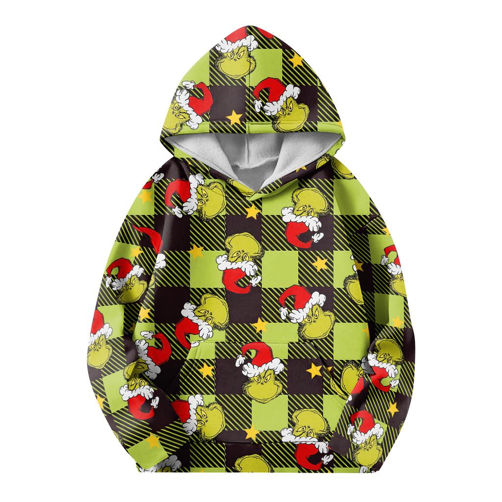Children's Long-sleeved Loose-fitting Pullover Hoodie With Drawstring And Solid Color
