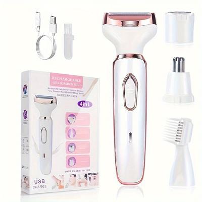 4 In 1 Electric Lady Shaver Body Hair Removal Epilator Painless Cordless Trimmer Razor For Women