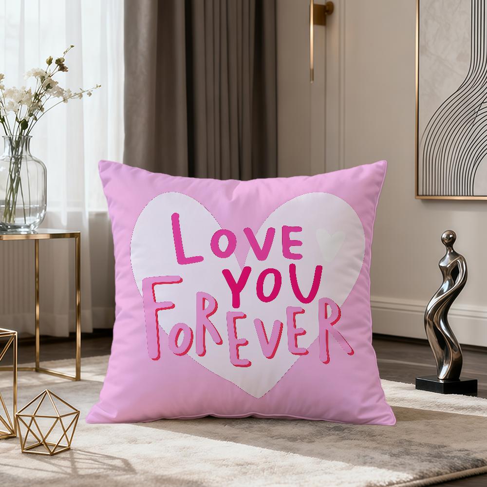 Fashion Modern White Day Loveyou Art Valentines Day Soft Comfort Pillowcase Sofa Nap Living Room Party Home Decor Pillowcover