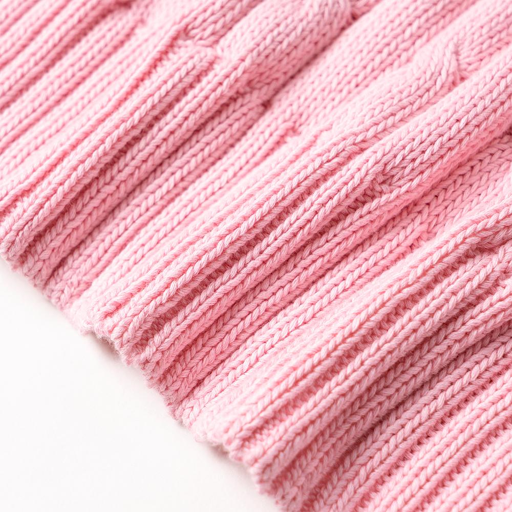 Polo Ralph Lauren SS23 Solid Color Logo Embroidered Slim Fit Cable Knit Sweater Women sweater Pink WMPOSWENC020592-650