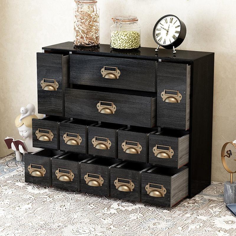 Wood Drawer Type Storage Box Vintage Desk Organizer Boxes Accessory Stash Office Organizing Cases Cosmetics Storage Container
