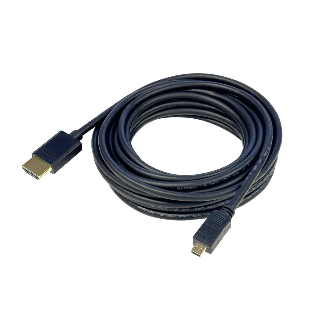 Vodaview Slim Micro HDMI Cable with Booster IC 5.0m 4.5mm Built-in