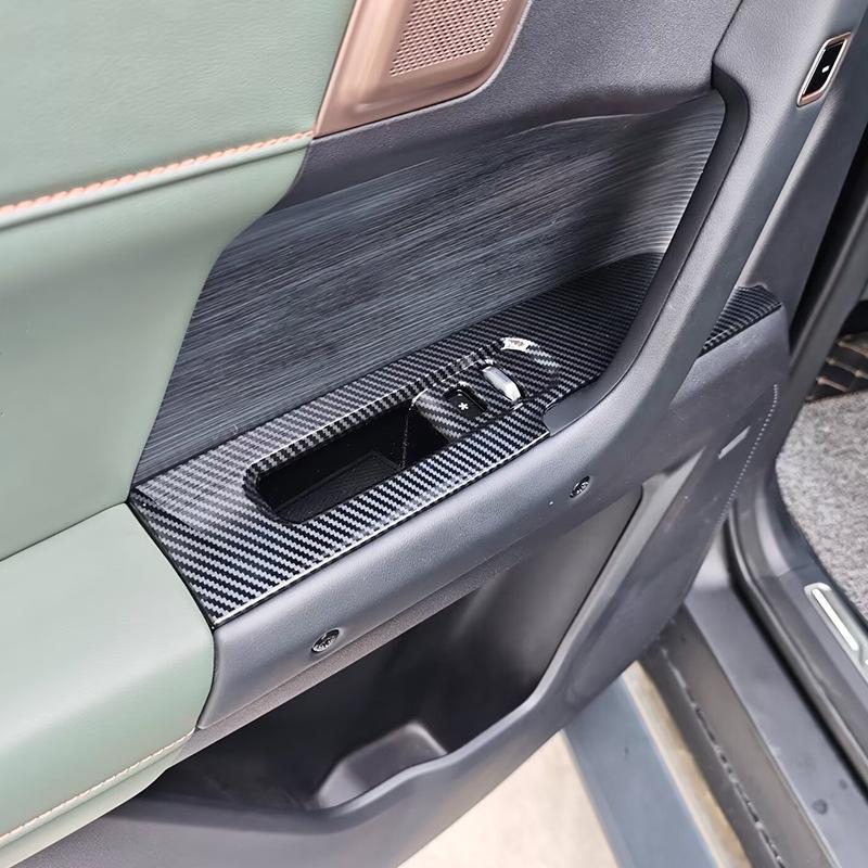 For Chery Jaecoo J6 Icar 03 2024-2026 ABS Carbon Fiber Car Door Window Button Frame Cover Trim Interior Car Accessories LHD RHD