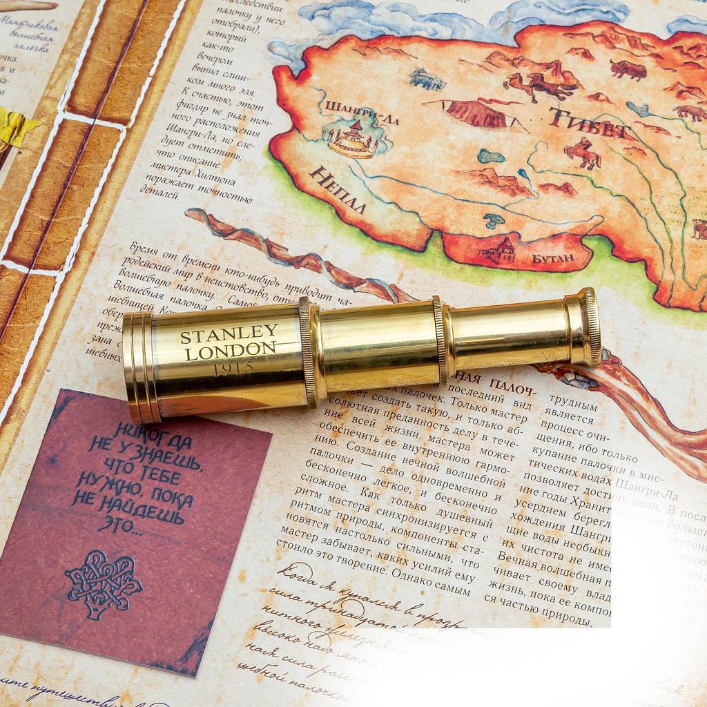 Vintage Charm Brass Marine Miniature Telescope 15.24 Cm Desktop Elegance In a Stunning Wood Box Ideal Birthday, Office, or Home Décor Gift