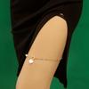 Sweet and Sexy Rhinestone and Pearl Elastic Beach Leg Chain