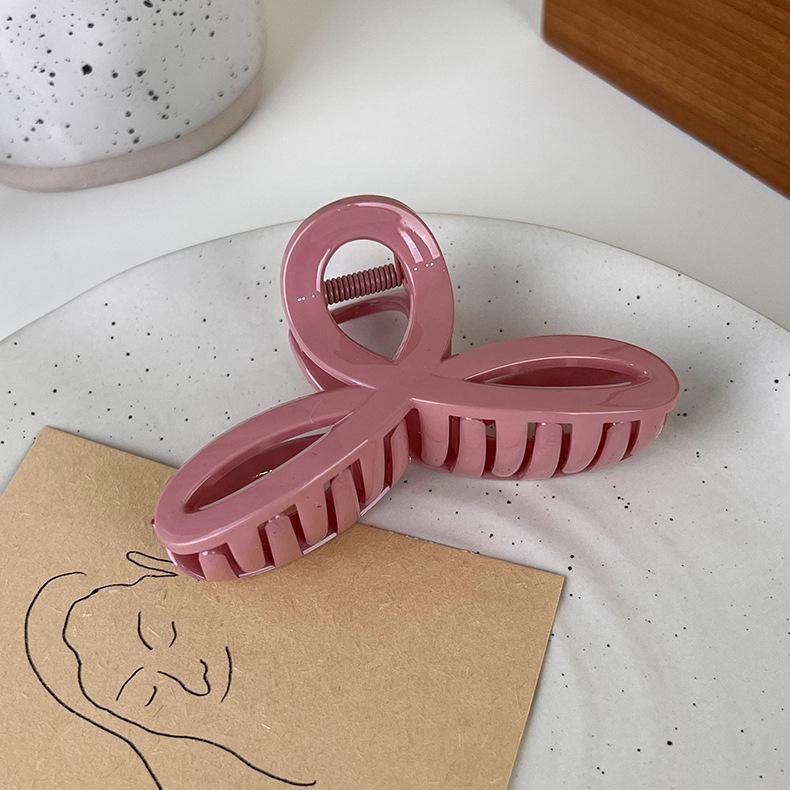 New Bow Sweet Acrylic Hair Claw Shark Clips Solid Color Grab Clip for Women Girls Elegant Hairpins Fashion Hair Accessories