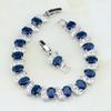 Casual Mystic Sky Blue Cubic Zirconia White Cubic Zirconia Charm Bracelets For Women Fashion Bracelet