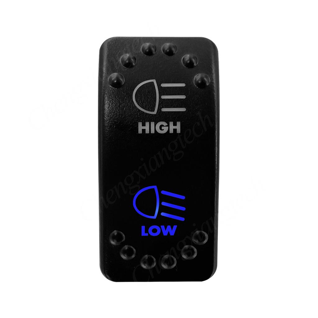12V 24V Headlight Rocker Switch HIGH LOW Beam Green / Blue Led ON OFF ON Car ATV Boat Carling ARB Type 3 Position Toggle Switch Battery Switches5