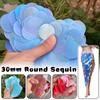 50g Fantasy Matte Color Sequins 30mm Round Single Hole PET High Temperature Resistant Material Dress DIY Decoration Paillettes