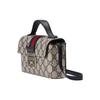 Gucci GG Supreme Padlock Mini Top Handle Bag Beige Canvas Blue Leather Silver Hardware Daily Use 652683-96IWN-4076