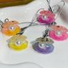 2Pcs Keychain Pendant Embedded Imitation Pearls Translucent Gradient Glitter Keyring with Lobster Clasp Bags Phone Lanyard Versatile Hanging Ornament