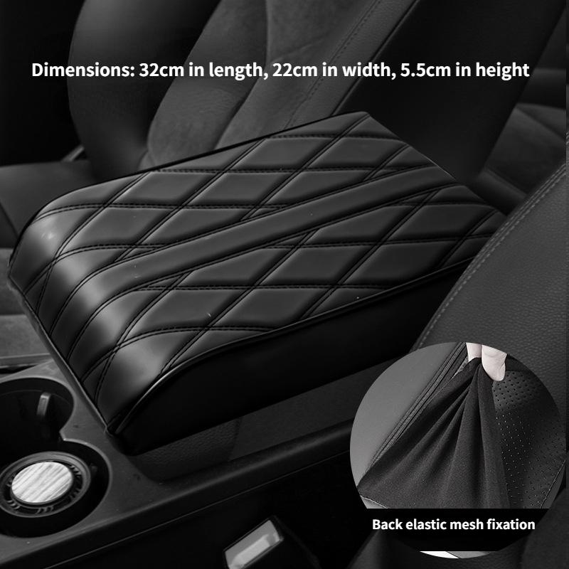 Car Armrest Box Height Pad Universal Leather Armrest Cushion Memory Foam Support Armrest Storage with Pocket Central Universal