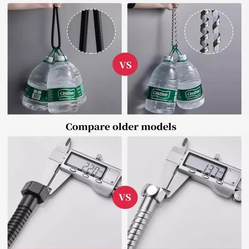1.5/2M Extendable Garden Hose Shower Pipe Stainless Steel Home Fittings Extension Pipes Bathroom Black/silver Long Plumbing