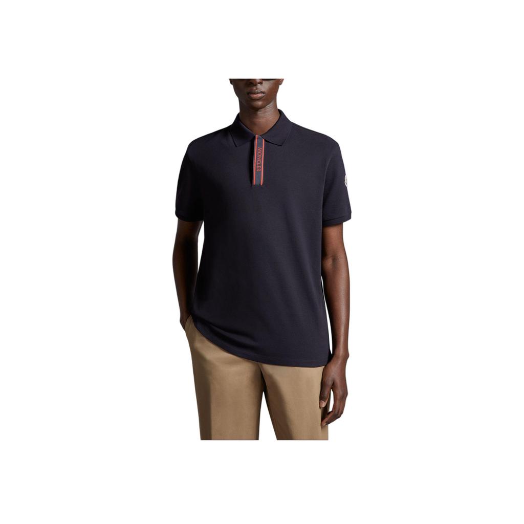 Moncler Button Closure Cotton Short Sleeve Polo Shirt Men tops Dark-Blue J10918A0000289A1677X