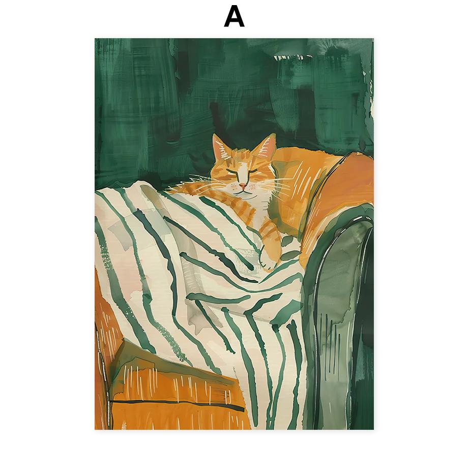 

Женщина Кошка Абстрактные настенные рисунки Постеры Кофейня Печать на холсте Декоративная живопись Украшения Настенные картины Декор гостиной 21cm×30cm NoFrame